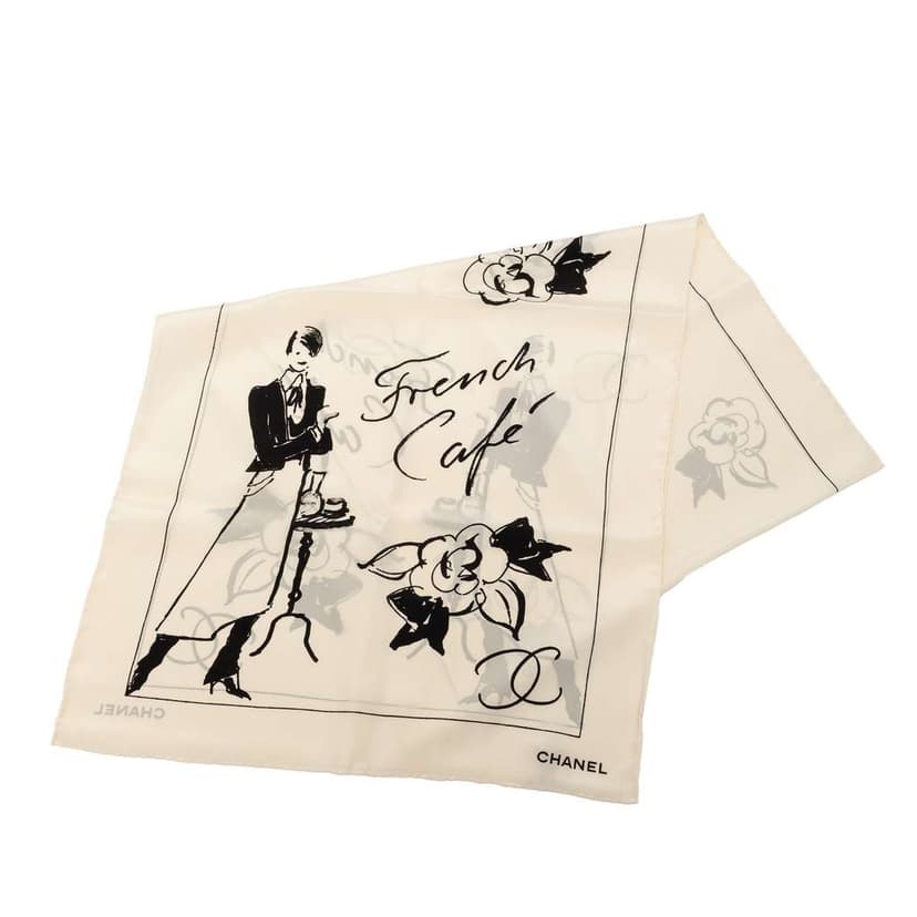 Chanel CC French Cafe Silk Scarf
