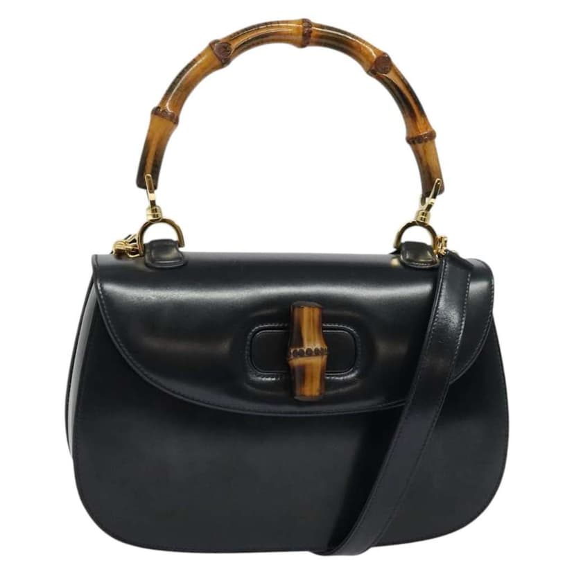 Gucci Vintage Convertible Bamboo Top Handle Bag