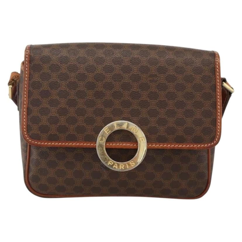 Celine Vintage Macadam Circle Logo Shoulder Bag