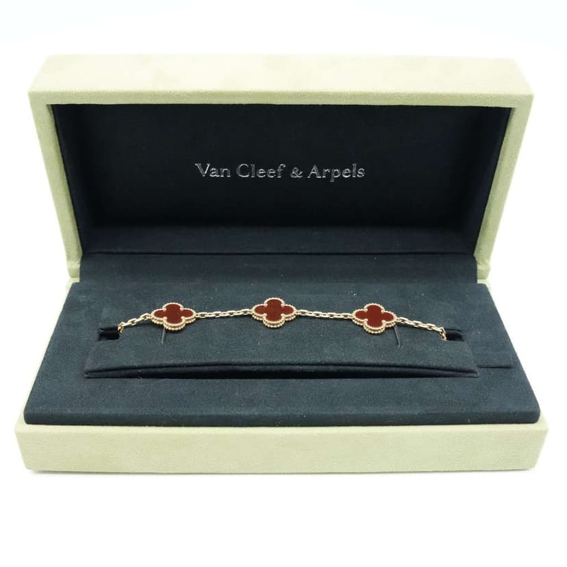 Van Cleef & Arpels Van Cleef & Arpels Vintage Alhambra 5P Carnelian Bracelet K18YG JF791029