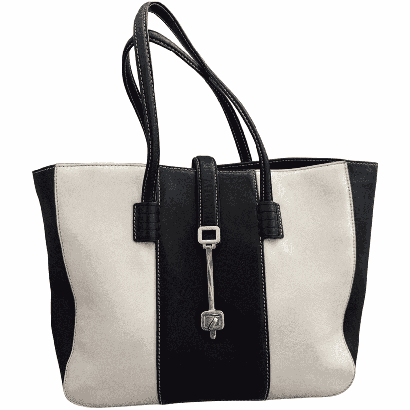 Tod's Leather Tote Bag Black Leather Metal Very good condition - Front View