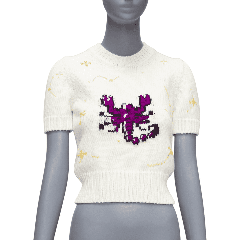 Dior Scorpio Zodiac Sweater Beige Wool Never worn - Front View