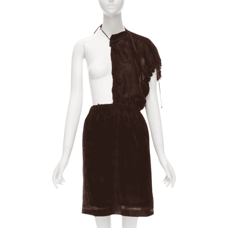 Comme Des Garcons Velvet Sash Skirt Brown Velvet Very good condition - Front View