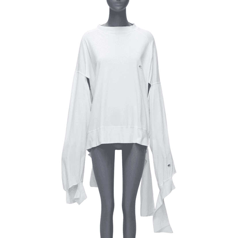 Vetements Logo Tape Sweatshirt White Cotton Good condition - Front View