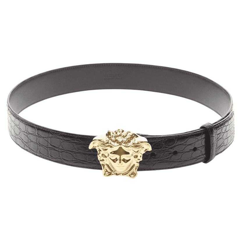 Versace DCU4140 DFCG D41OH Black Leather Never worn, with tag - Front View