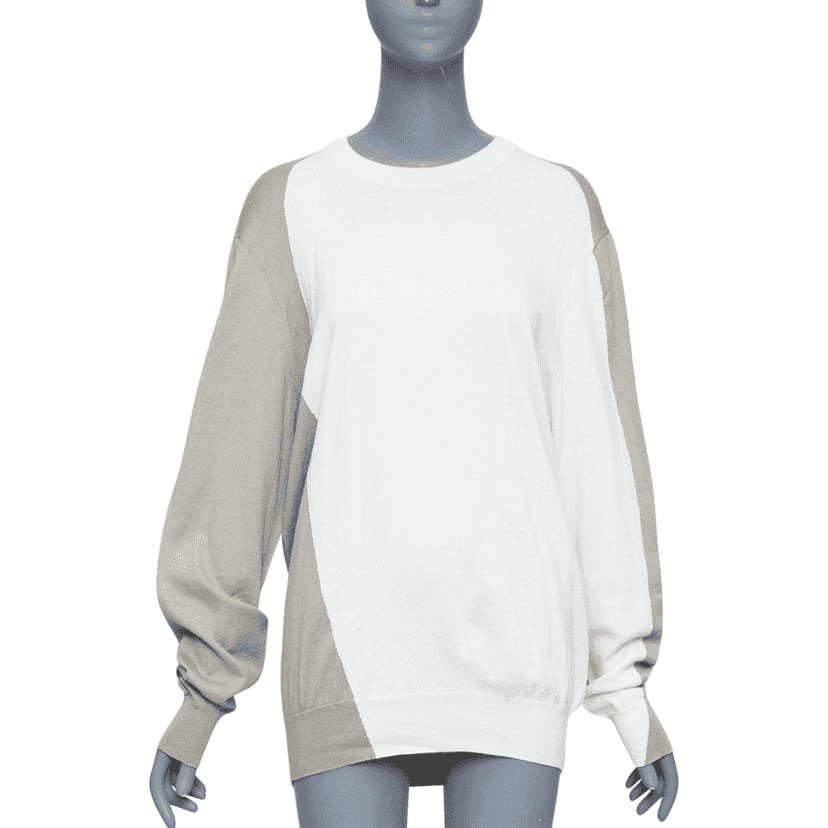 Hermès Colorblocked Crew Beige Cotton Very good condition - Front View