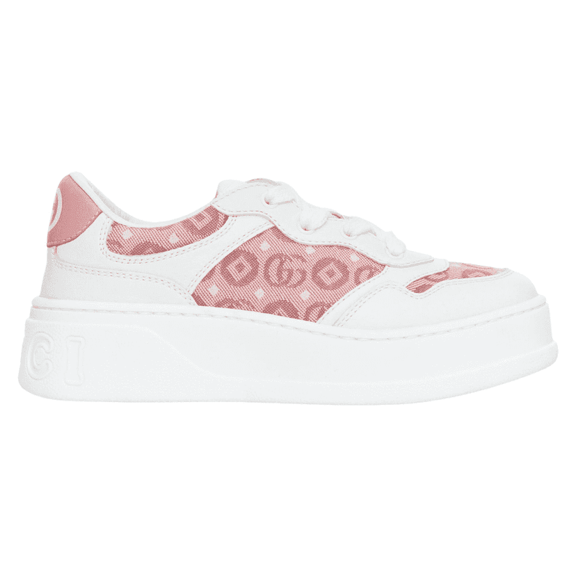 Gucci Kids Monogram Shoes White Leather Very good condition - Front View