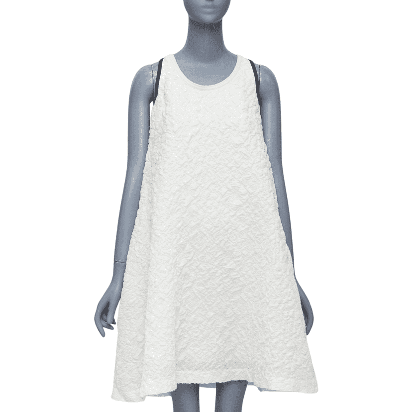Fendi Cloque Babydoll Dress Ecru Silk Never worn - Front View