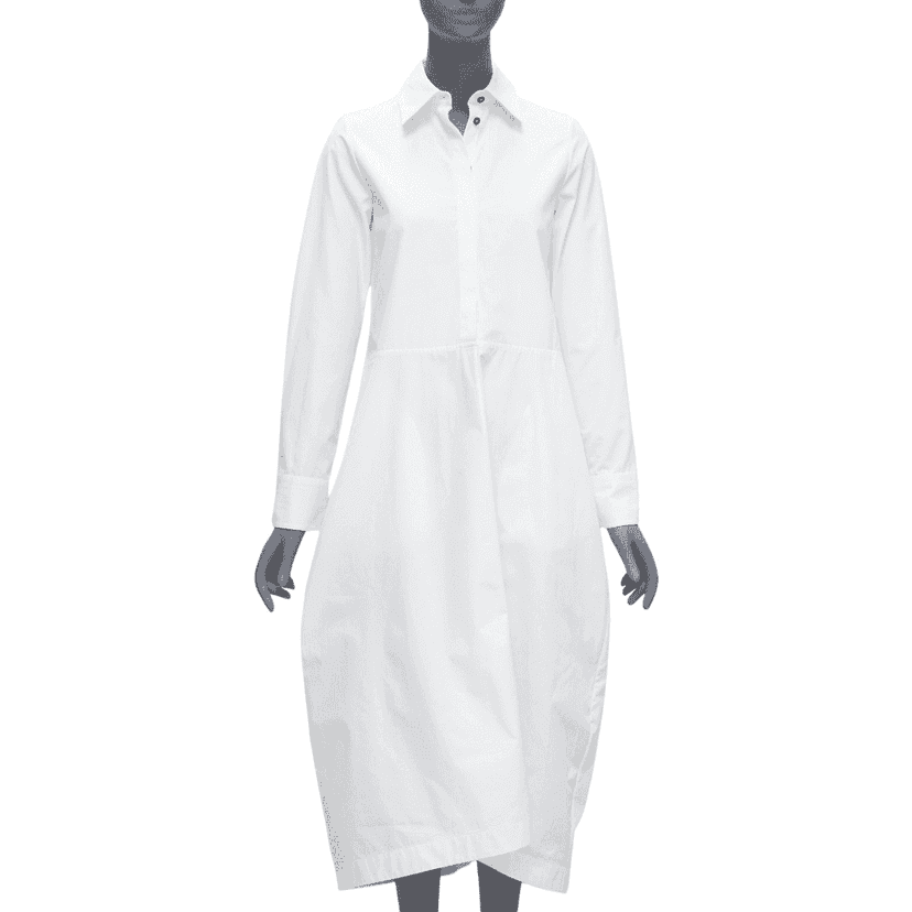 Jil Sander Minimal Shirt Dress White Cotton Very good condition - Front View