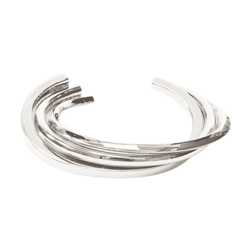 Saint Laurent Triple twist cuff Silver Metal Very good condition - Front View