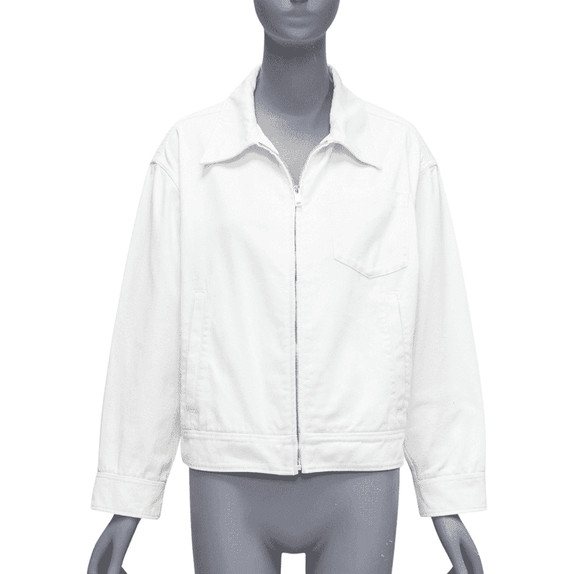 Prada White Cropped Denim Jacket White Cotton Good condition - Front View