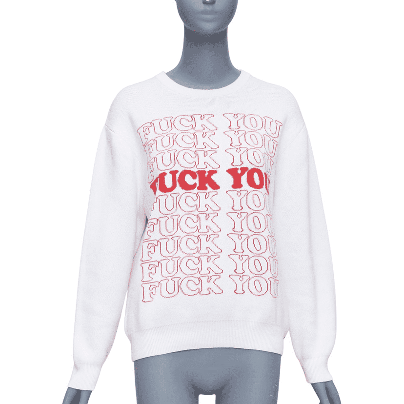 Supreme Slogan Pullover White Cotton Good condition - Front View
