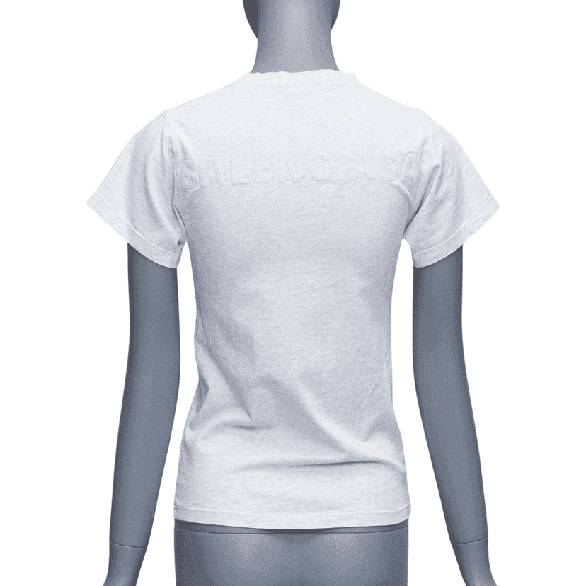 Balenciaga Logo Embroidery Tee Grey Cotton Very good condition - Front View