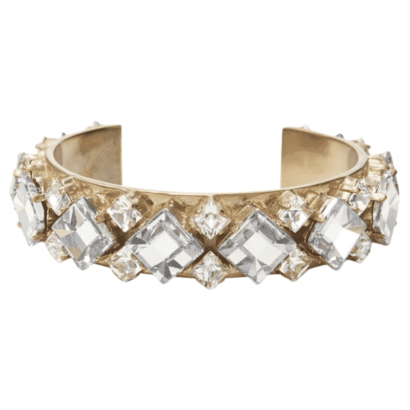 Christian Dior Light Blue Crystal Bangle Gold Metal Very good condition - Front View