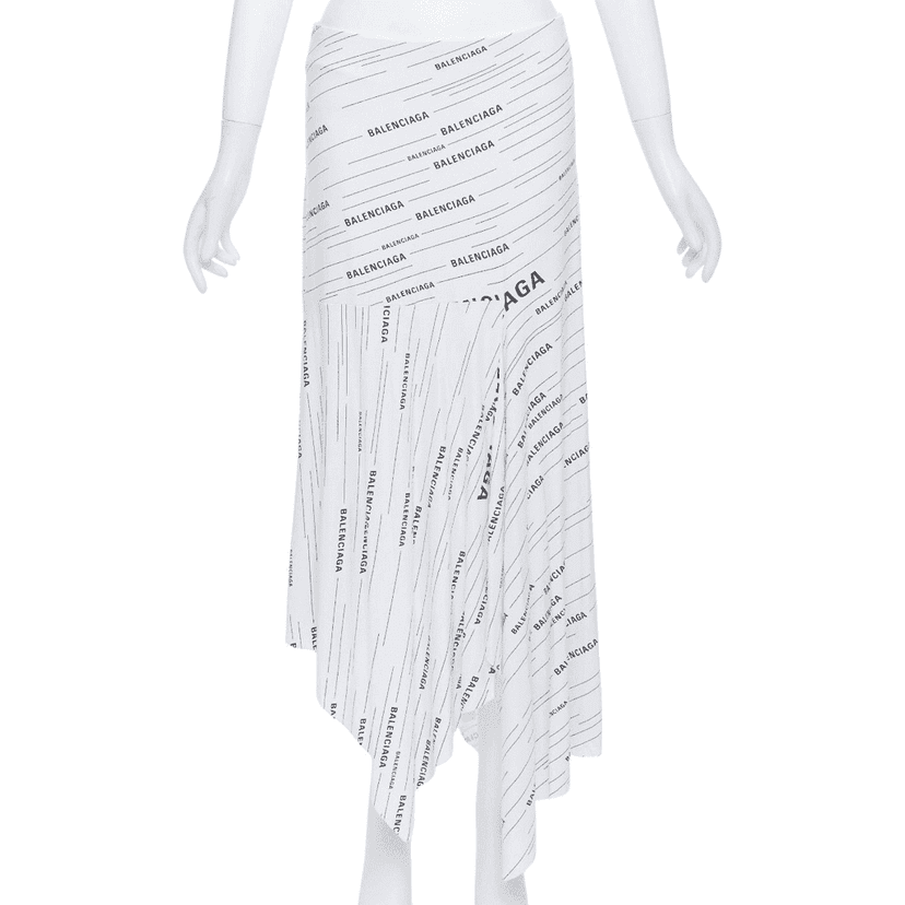 Balenciaga Logo Midi Skirt White Very good condition - Front View