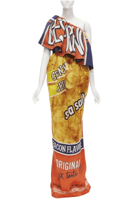Moschino Potato Chip Gown MultiColor Silk Very good condition - Front View