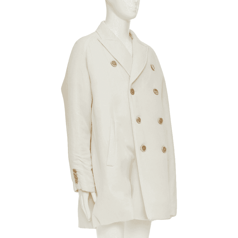 John Rocha Cream Horn Button Coat Ecru Good condition - Front View