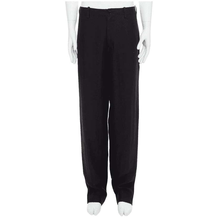 Yohji Yamamoto Tapered Wide Pants Black Linen Good condition - Front View