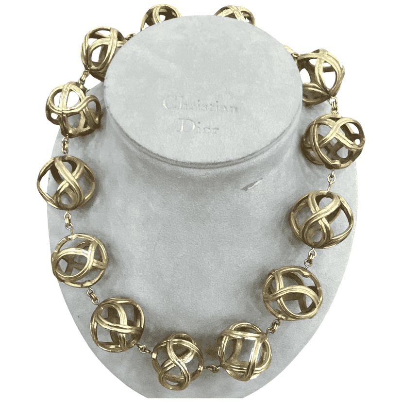 Christian Dior Vintage Necklace and bracelet Gold Never worn, with tag - Front View