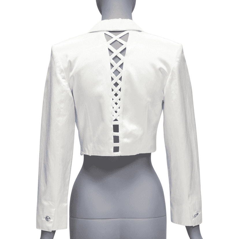 Versus Satin Lace Blazer Beige Cotton Fair condition - Front View