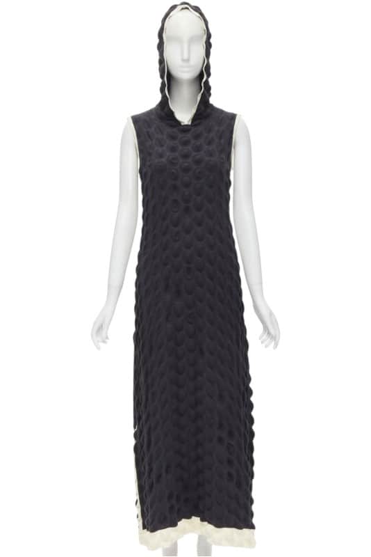 Issey Miyake Egg Carton Dress Black Polyester Very good condition - Front View