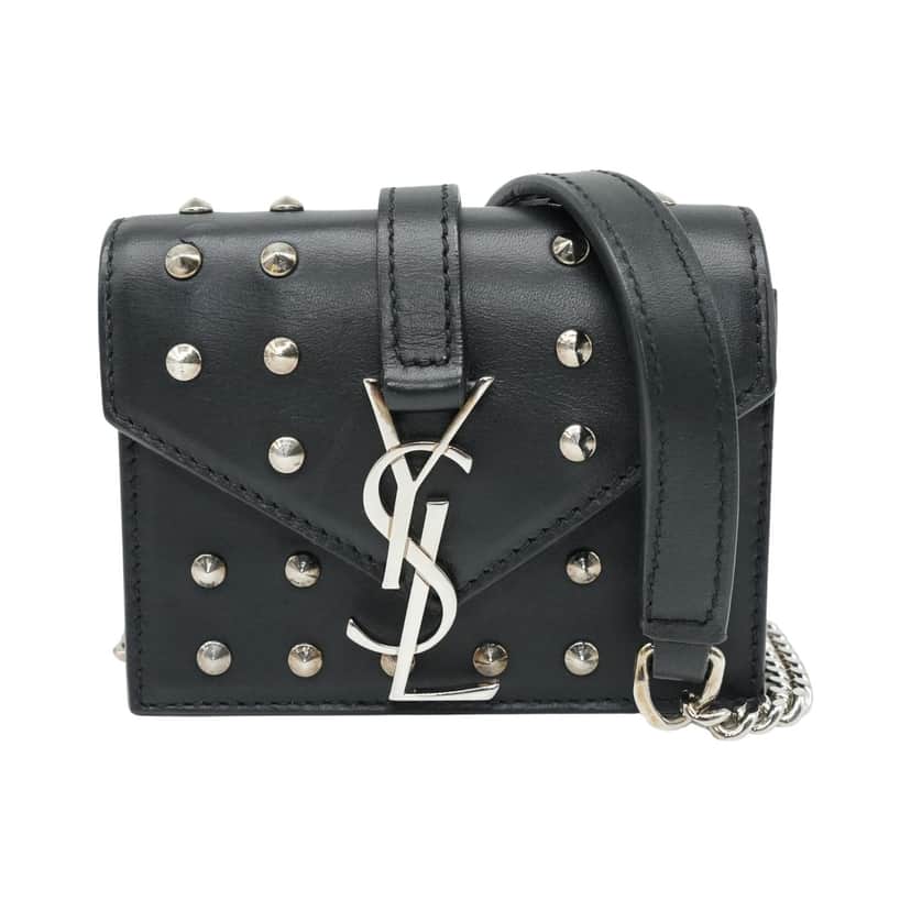 Yves Saint Laurent Calfskin Studded Mini Bag Black Good condition - Front View