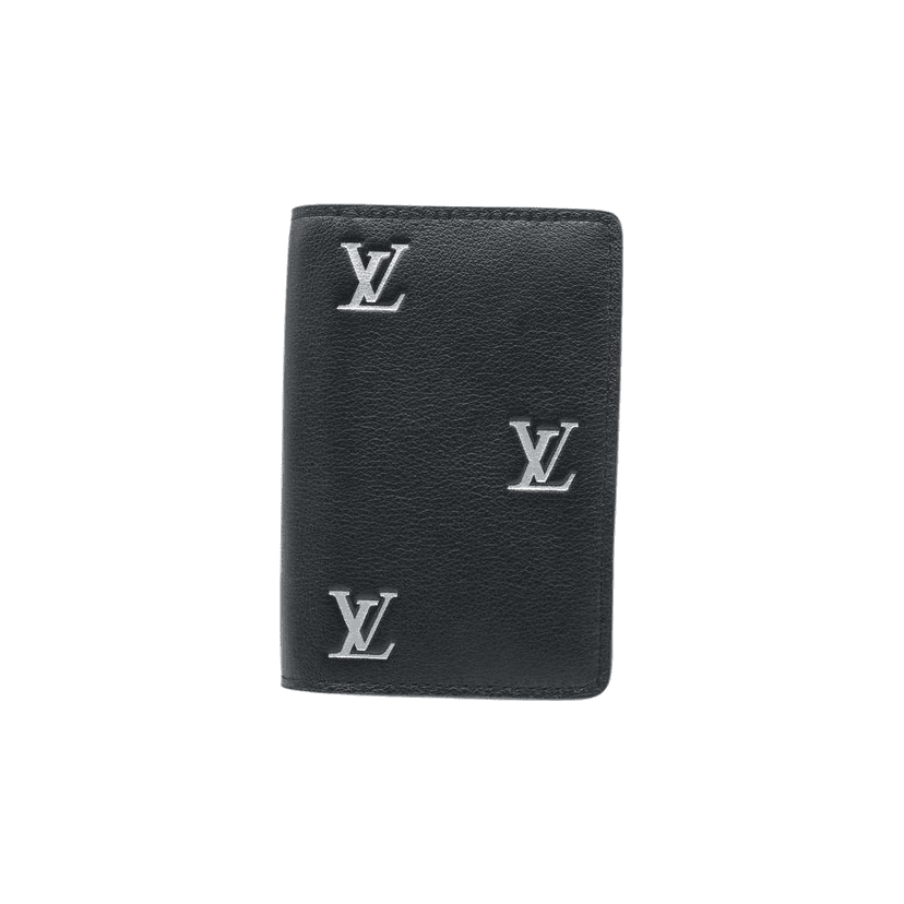 Louis Vuitton Blason Organizer de Poche Card Case Calfskin Black Pharrell Williams Limited Black Leather Good condition - Front View