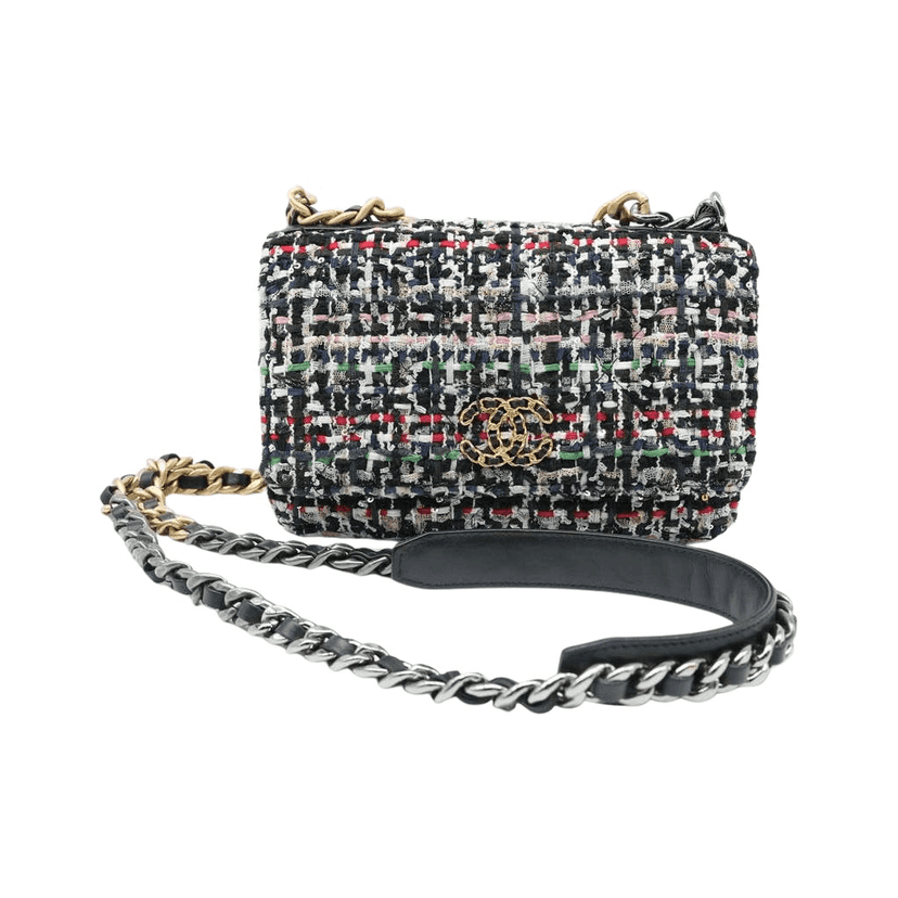 Chanel 19 Tweed Wallet on Chain MultiColor Tweed Good condition - Front View