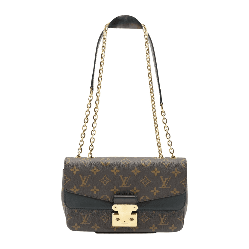 Louis Vuitton Marceau Monogram HandBag Black M46126 Brown Canvas Good condition - Front View