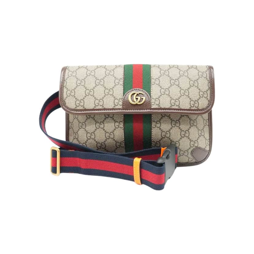 Gucci Small Ophidia Belt Bag GG Supreme Canvas Beige Canvas Good condition - Front View