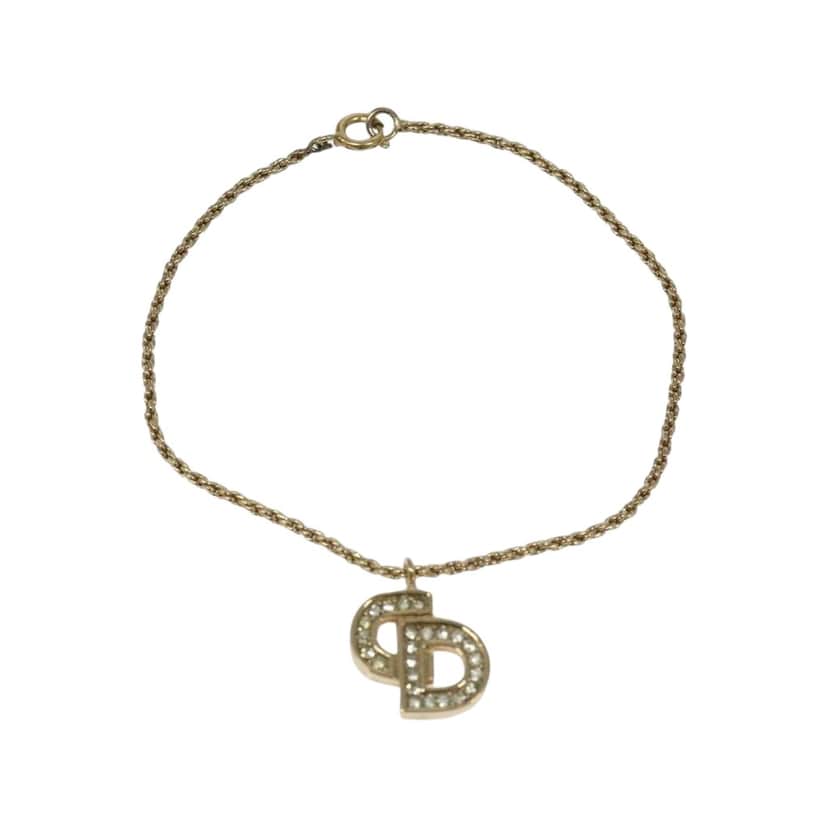 Christian Dior CD Logo Bracelet Gold Metal Good condition - Front View