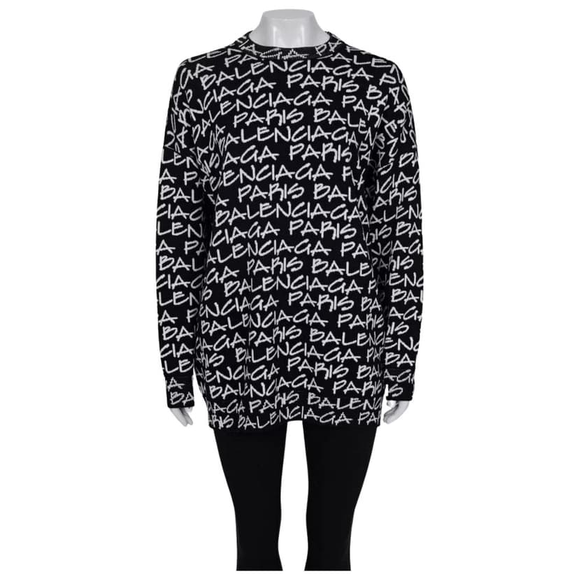 Balenciaga Oversize Logo Print Sweater