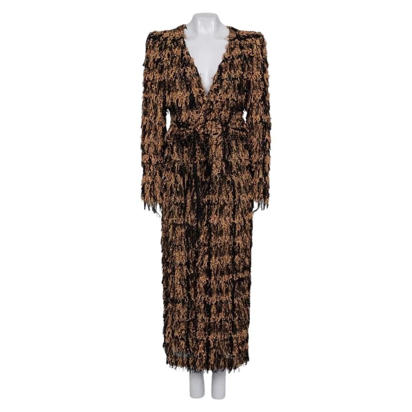 Balmain Long Cardigan with Luxurious Fringe