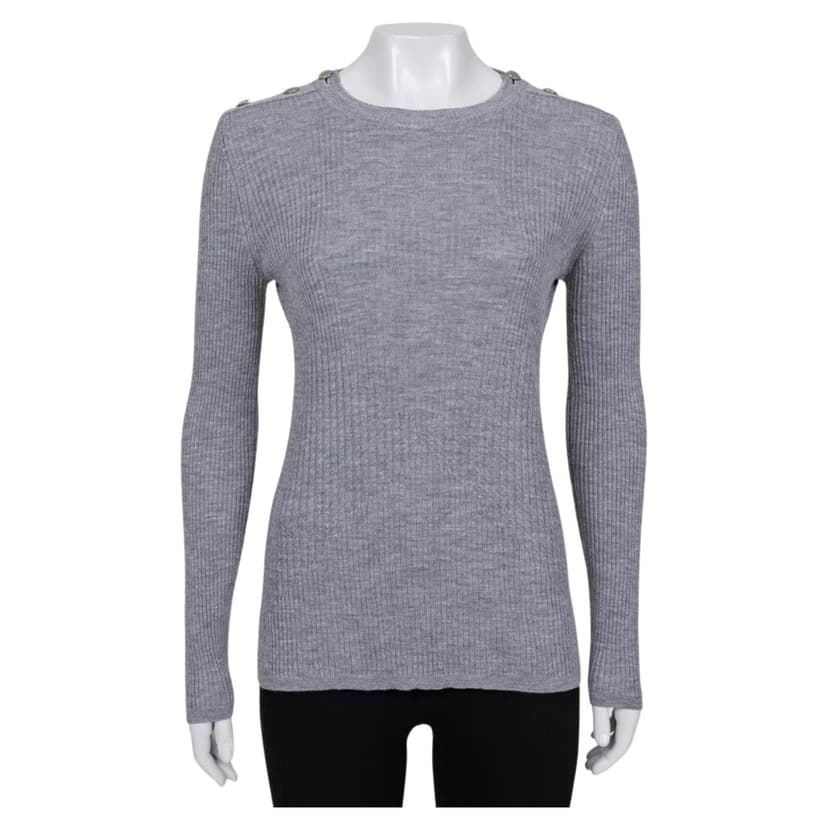 Chanel Fitted Sweater with Signature Buttons