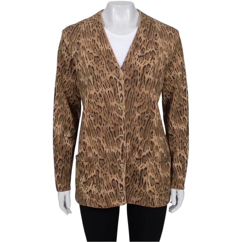 Saint Laurent Luxurious Animal Print Blend Cardigan