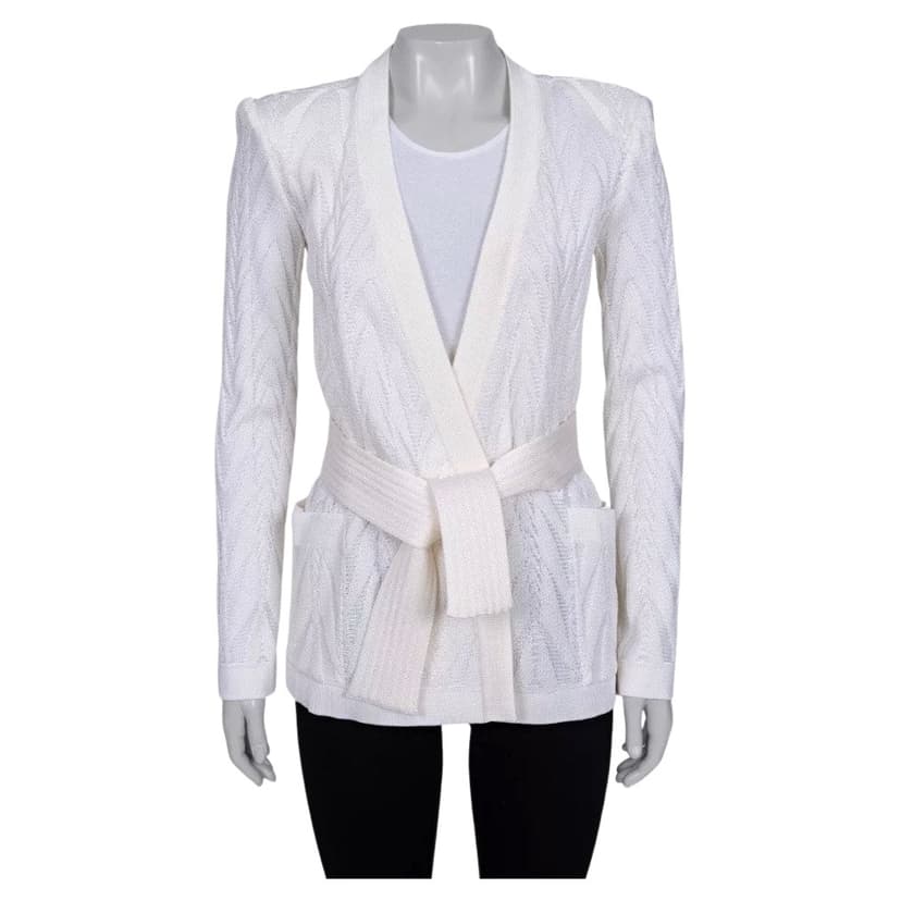 Balmain Wrap Cardigan with Belt