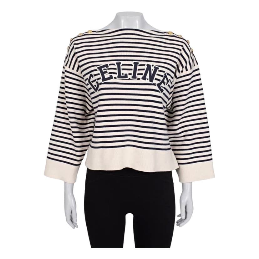Celine Striped Oversize Knit Jumper Sweater