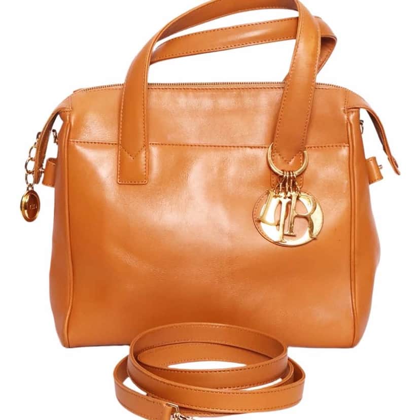 Christian Dior Twoway Bag Brown Leather Gold Good condition - Front View