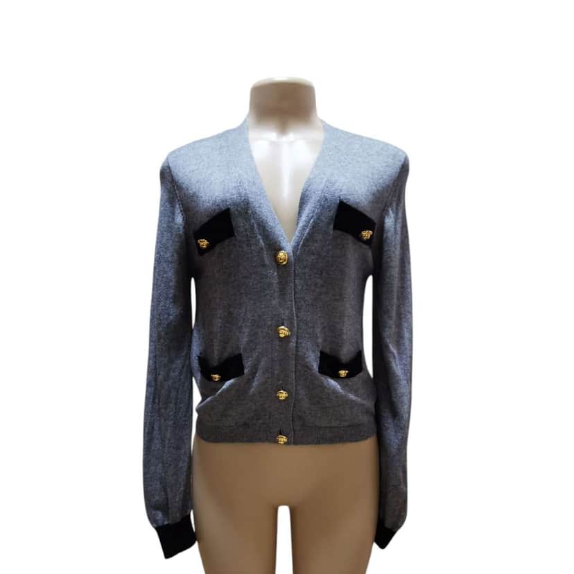 Miu Miu Used cardigan Grey Cashmere Very good condition - Front View