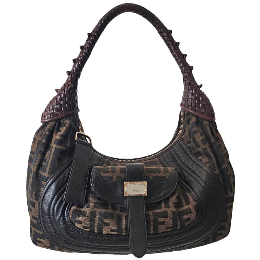 Fendi Borsa Hobo Spy Zucca Brown Canvas Good condition - Front View