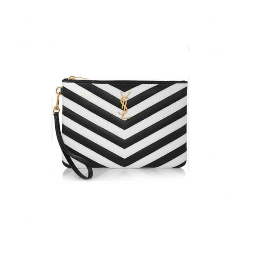 Saint Laurent Jolie Chevron Clutch Other Leather Never worn - Front View