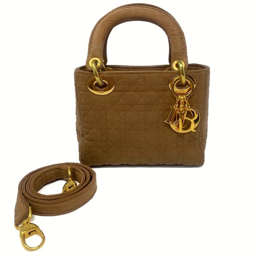 Dior Mini Lady Dior Beige Beige Canvas Good condition - Front View