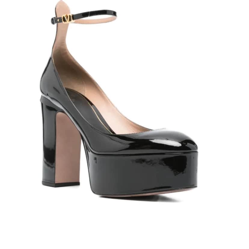 Valentino Tan-go Platform Pumps Black Leather Very good condition - Front View