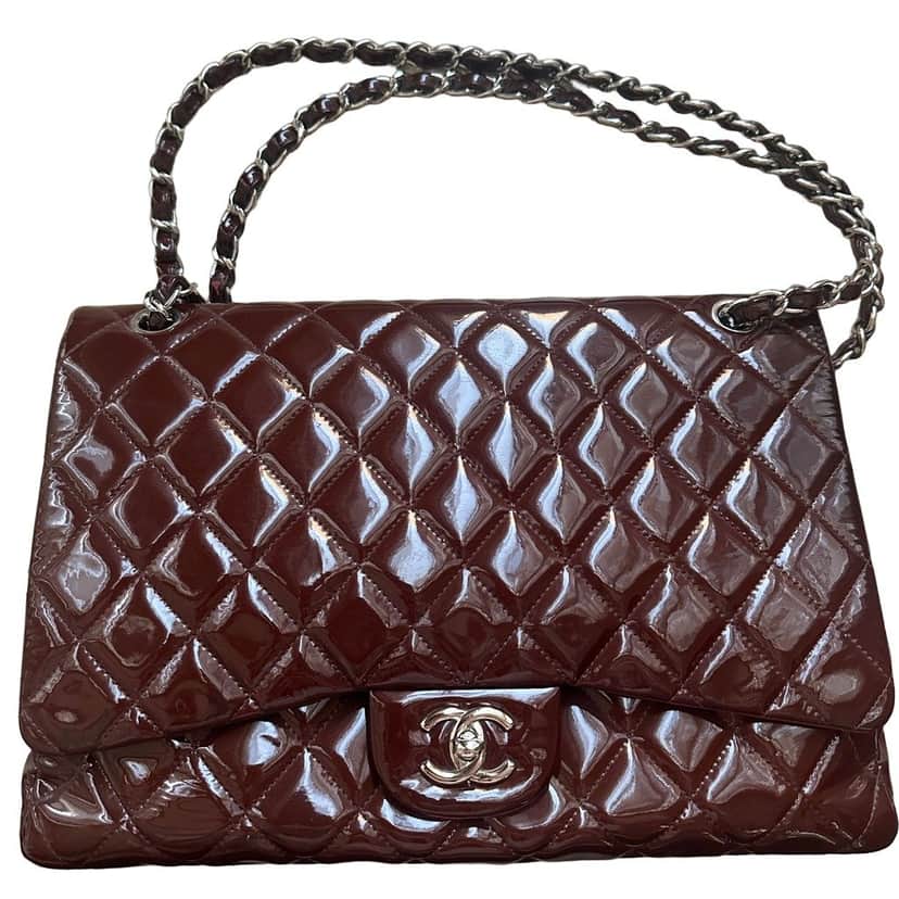 Chanel Timeless/Classique Burgundy Leather Very good condition - Front View