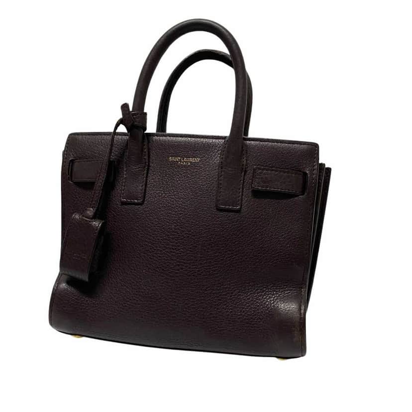 Saint Laurent Nano Sac De Jour Burgundy Leather Fair condition - Front View