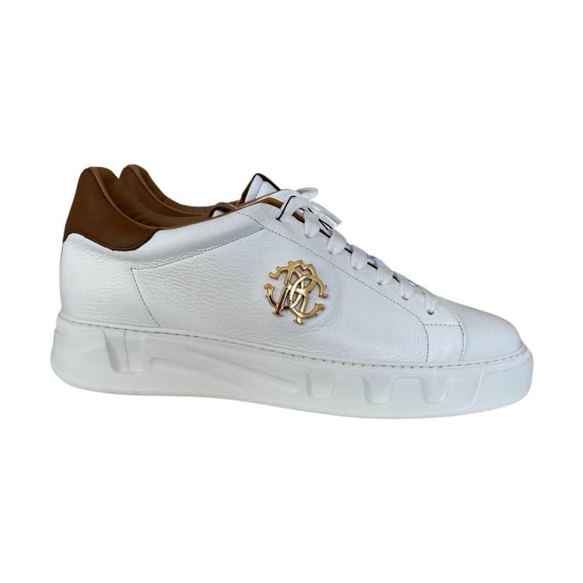 Roberto Cavalli Sneakers White Leather Never worn, with tag - Front View