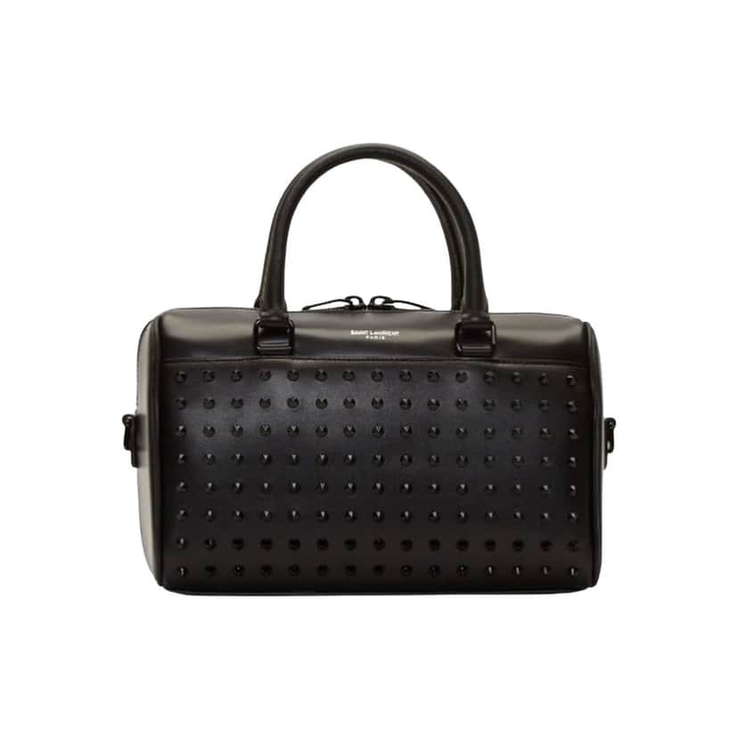 Saint Laurent Small Duffle Bag Black Leather Metal Very good condition - Front View