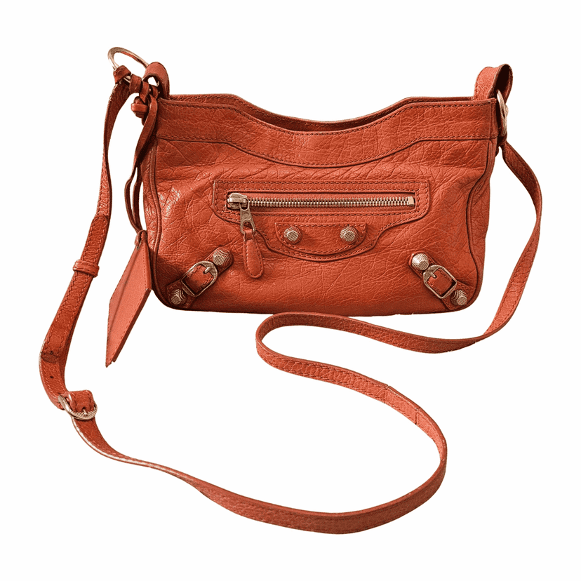 Balenciaga Hip Crossbody Orange Leather Gold Good condition - Front View