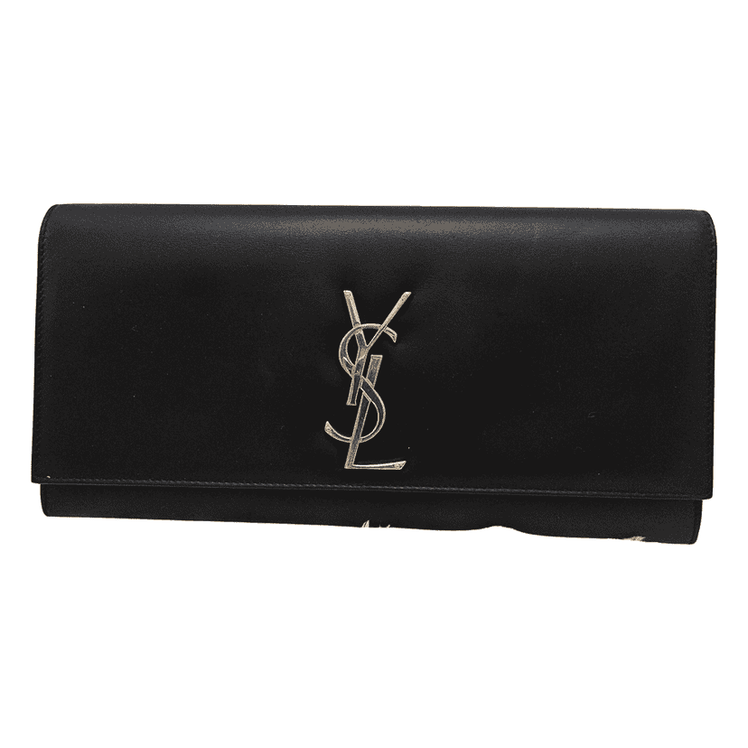 Saint Laurent Kate Clutch Black Leather Gold Good condition - Front View
