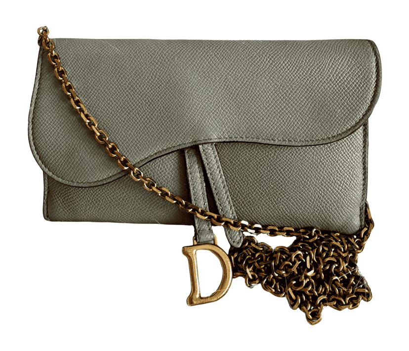 Dior Saddle WOC Grey Leather Good condition - Front View